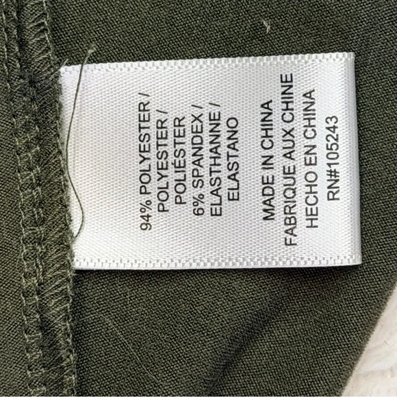 Bobeau Olive Green Long Sleeve Swing Top L - Picture 4 of 5